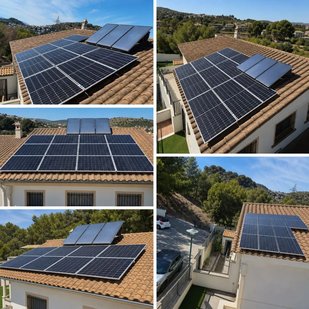 Recopilación de varias instalaciones de placas solares realizadas en viviendas de Alicante